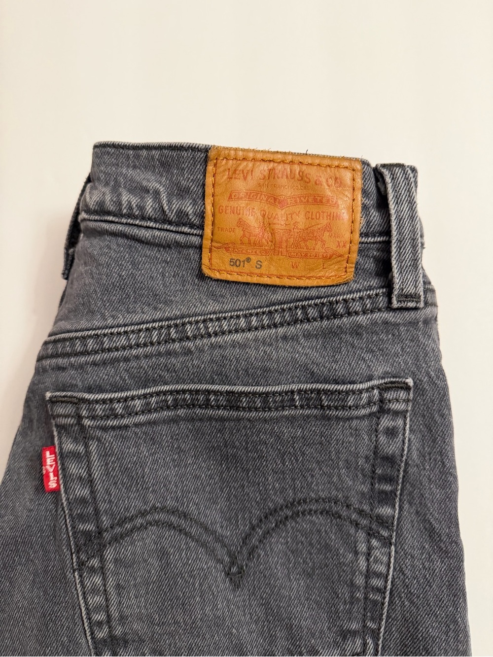 Levi's Womans's Gray Denim Jeans with Leather Patch